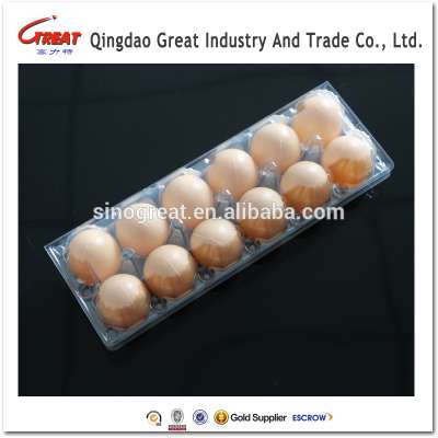 High Quality Plastic Egg Packaging Carton, blister egg clamshell with 12 cells